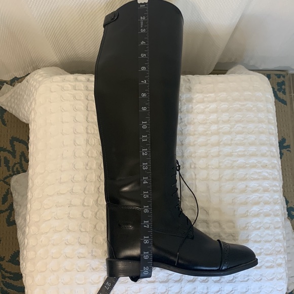 Black Leather with Laces Riding Boot - Picture 8 of 10